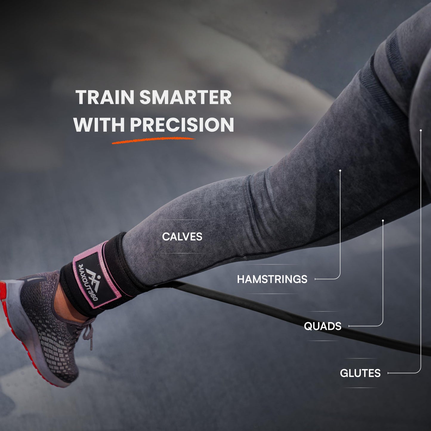 MaxOut360 Gym Ankle Straps for Cable Machines, Thick Padded Ankle Cuff Cable Attachment for Booty Workouts, Kickbacks, Hip Abductors, Lower Body Exercises, Purple Pair