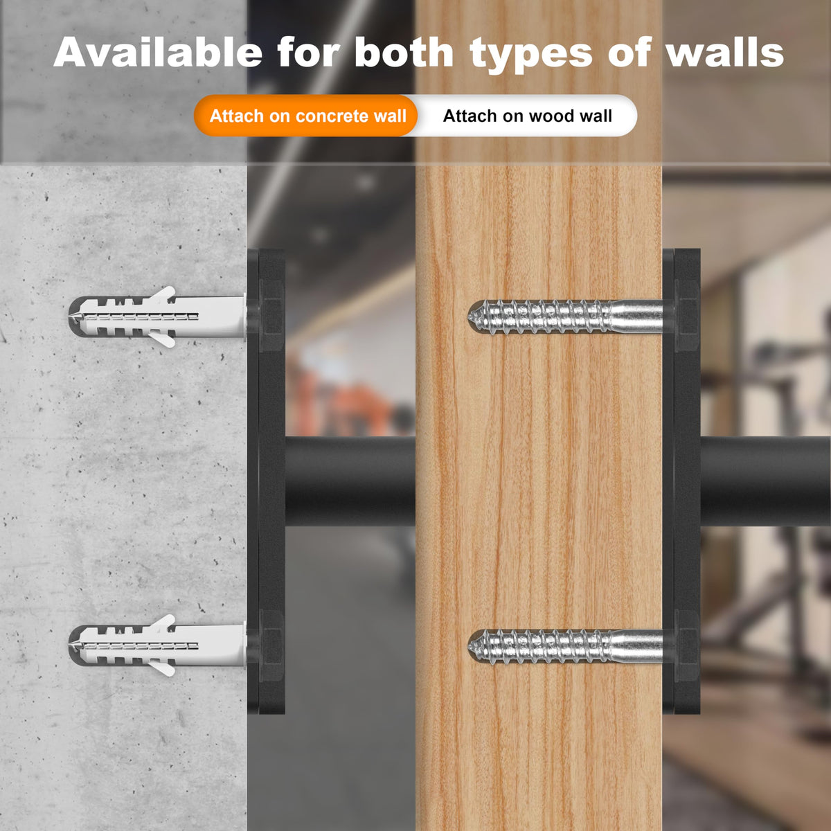 MIUONO Weight Plate Rack, Wall Mount Weight Plate Holder for 1" Plates, 5 Pack Weight Storage Racks Home Gym Organizer