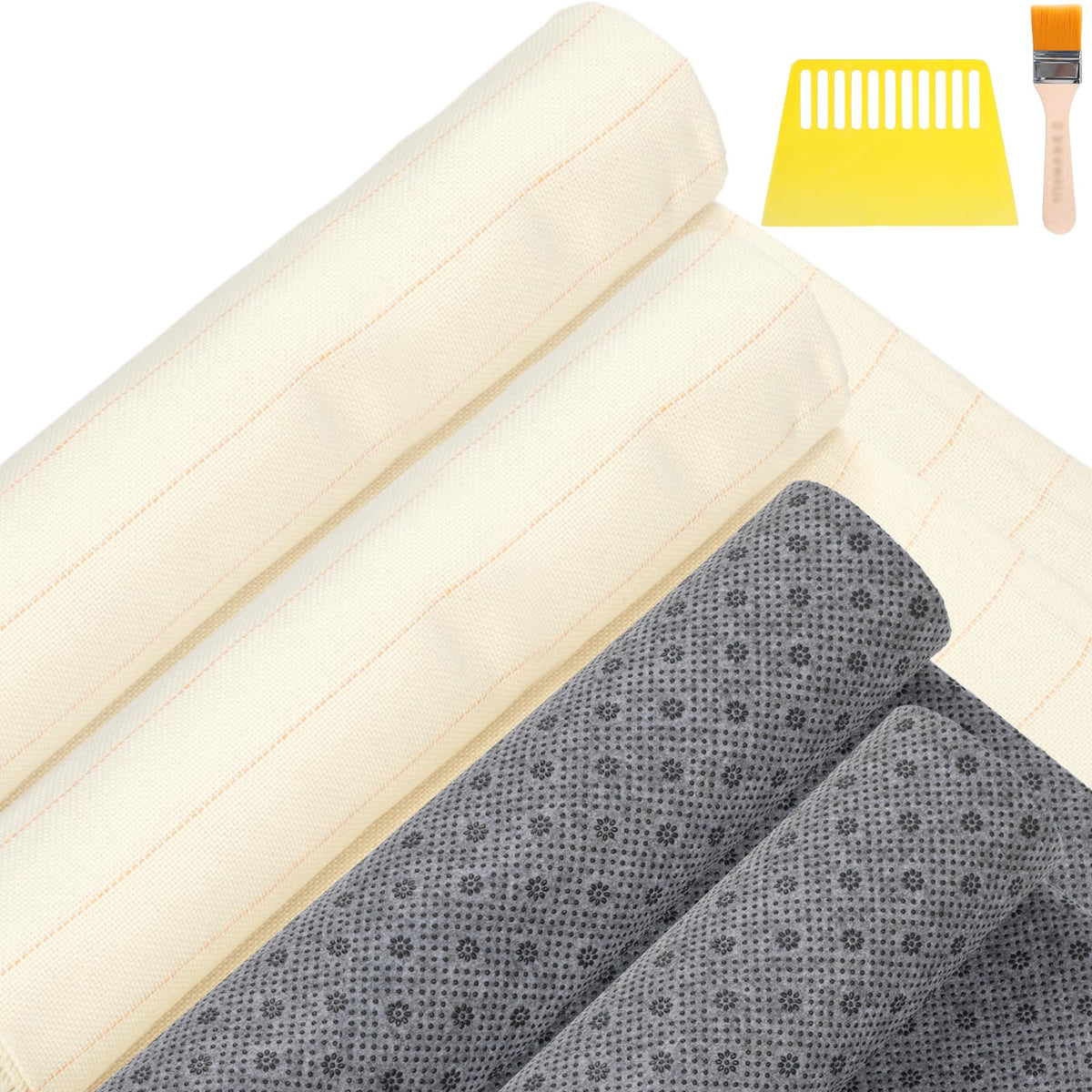 4 Pcs 79'' x 59" Large Tufting Cloth for Rugs and 71'' x 39" Non Slip Final Backing Tufting Cloth with Marked Lines Primary Tufting Cloth Rug Tufting Kit for Tufting Gun Punch Needle DIY Rug