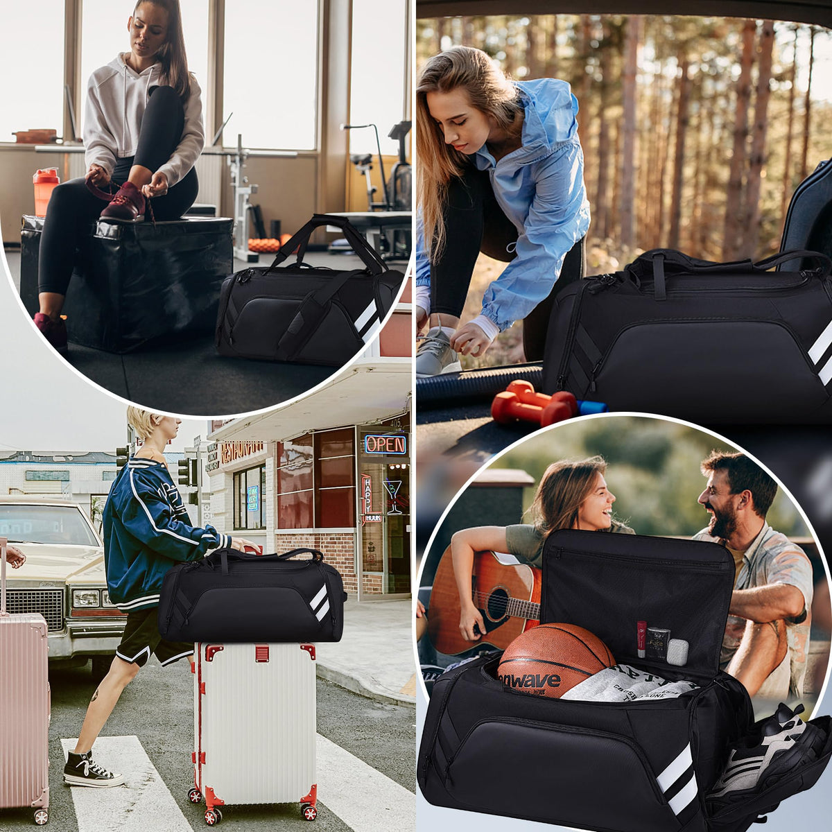 WOLFILIST Gym Bags for Men/Women, 58L Large Sports Travel Duffel Bag with Shoes Compartment & Wet Pocket, Gym Workout Backpack, Weekender Bag Overnight Backpack for Travel (58, Liters)