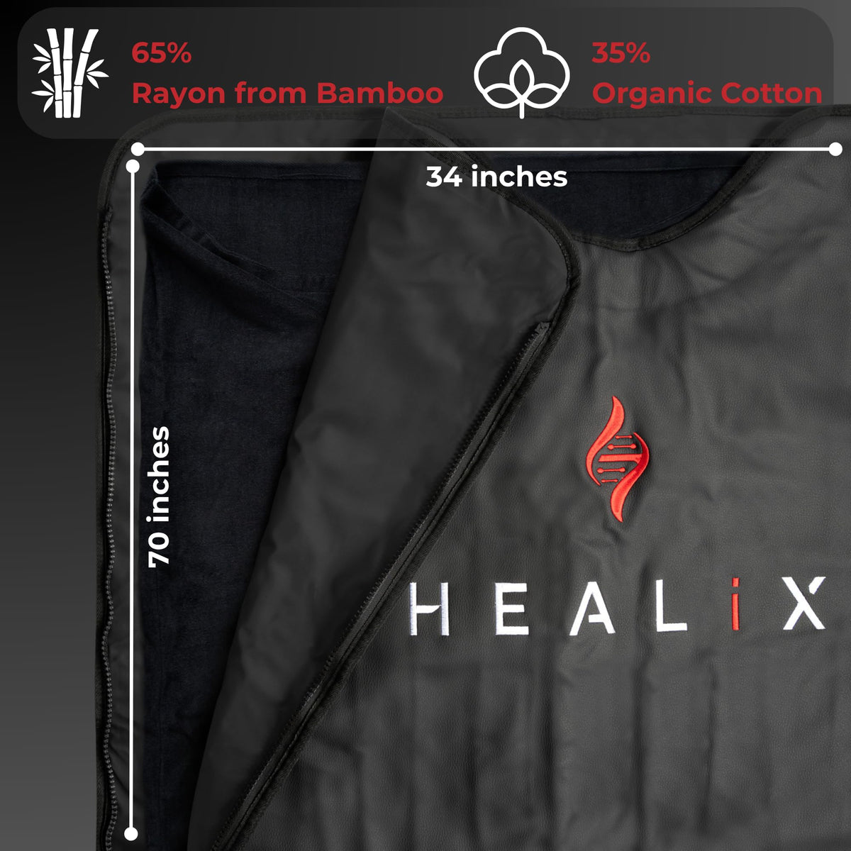Healix Comfort Sauna Blanket Insert – Ultra-Soft Sauna Towel Liner Made of 65% Rayon & 35% Organic Cotton for Infrared Sauna Blanket | Washable, Quick-Dry Blanket Towel for Portable Home Sauna