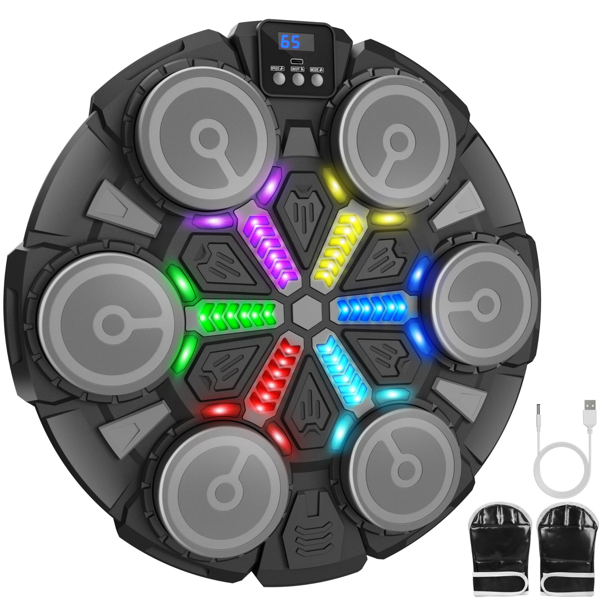 Music Boxing Machine Sport Toys for Kids,3 Modes Wall Mounted Bluetooth Punching Target,Training Pad with Boxing Glove,Cool Toys Christmas Birthday Gifts for 3,4,5,6,7,8,9,10,11+ Year Old Boys Teens