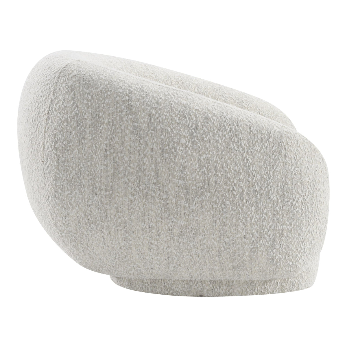 Furniture of America Corra Modern Boucle 41.7-inch Swivel Chair with 360-degree Swivel Base, Sloped Curved Backrest and Armrest for Living Room, Office, Beige