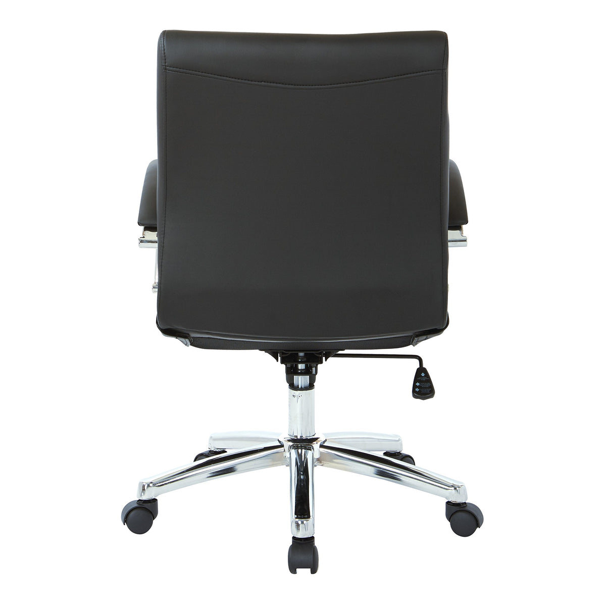 Office Star FL Series Executive Faux Leather Adjustable Office Chair with Built-in Lumbar Support, Low-Back, Black