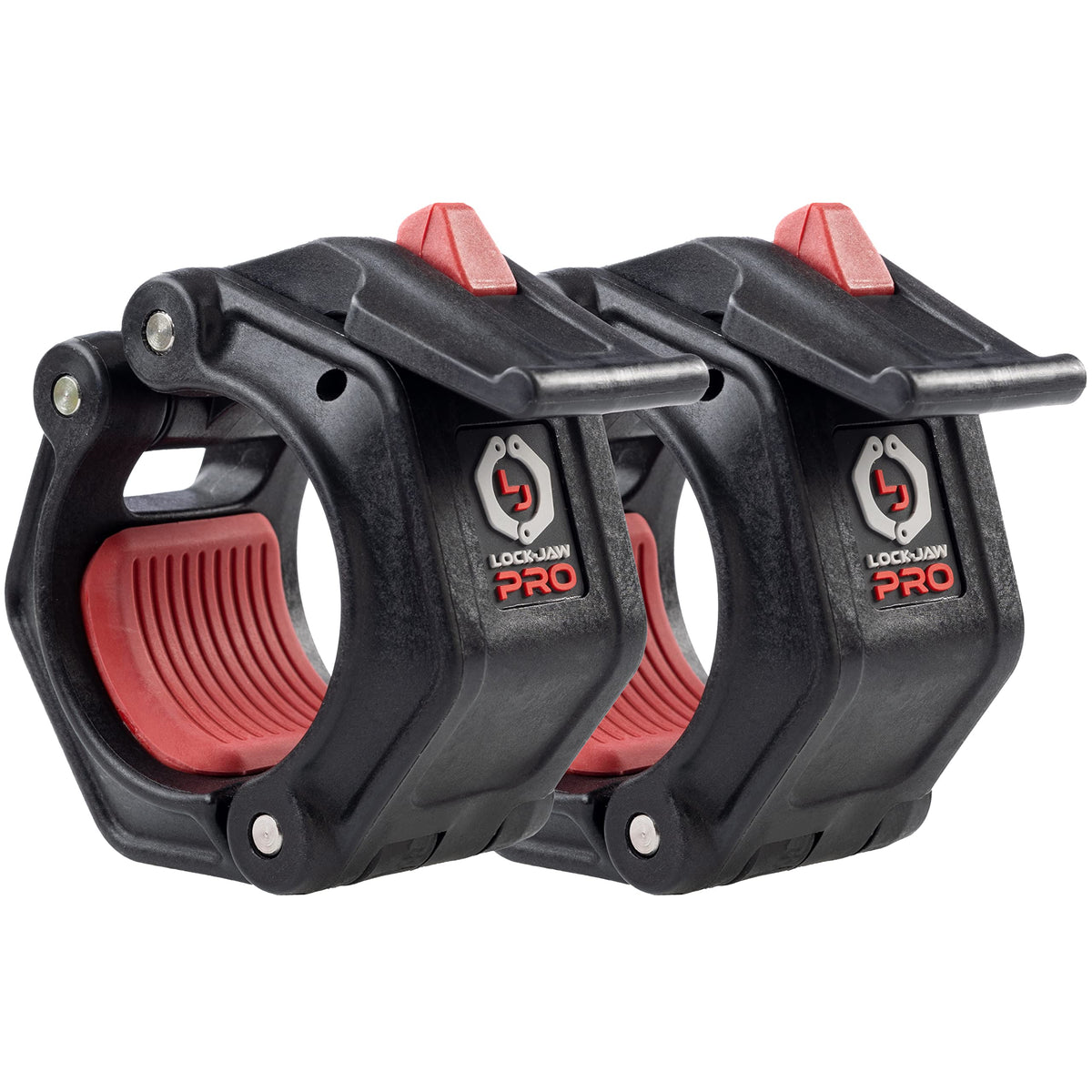 Lock-Jaw PRO 2 Barbell Collars Olympic Barbell Clamps 2 Pcs – Heavy Duty Bar Clamps for 2” & 50mm Olympic Bars – Secure Weight Bar Clamps for Strength Training & Home Gym Accessories – Black