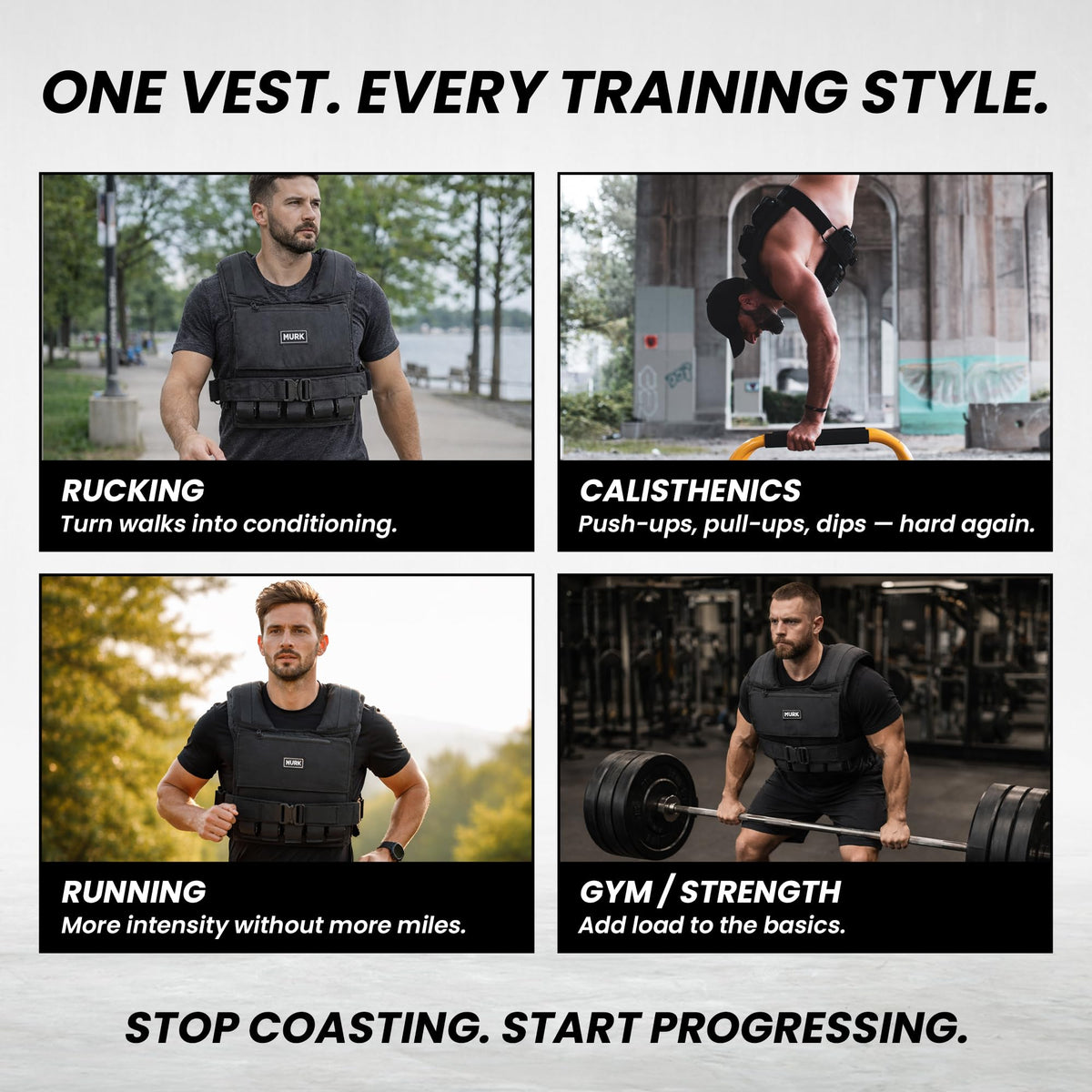 MVRK Weighted Vest Men 45lbs - Weighted Workout Vest With Removable Iron Weights, Heavy Duty Weighted Exercise Vest For Functional Training & Calisthenics - Weight Vest for Men and Women (45lbs)