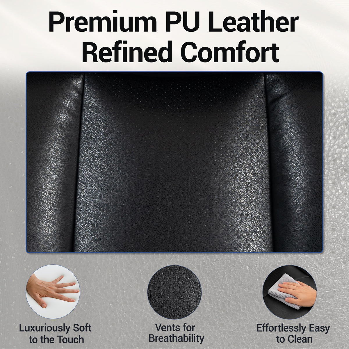 WENTUM Electric Office Chair with USB Charging, 420lbs PU Leather Power Executive Recliner w/Footrest, High Back Ergonomic PC Chair for Home Office Gaming Boss Room, Black