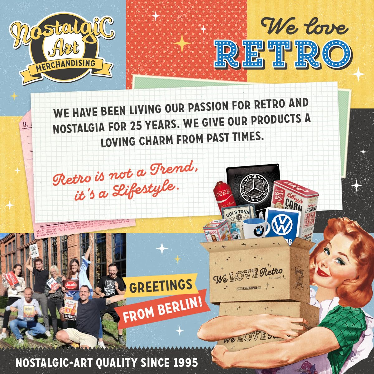 Nostalgic-Art Retro storage tin box flat, 84.5 oz, Pins & Needles Sewing Box – Gift idea for your home, metal can with lid, vintage design