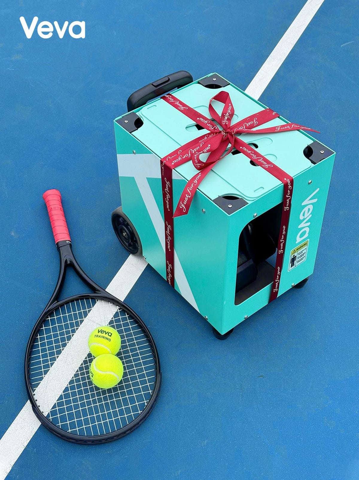 Veva V2 Portable Tennis Ball Machine with App & Remote, 68MPH Speed, 120-Ball Capacity, 4-8H Battery, Advanced Spin Control for Indoor/Outdoor Training (Refreshing Mint)