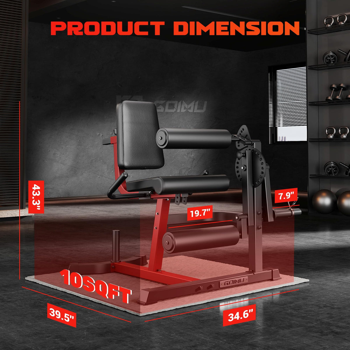 GOIMU Leg Extension and Curl Machine, 4 in 1 Lower Body Workout Machine, Adjustable Leg Curl Machine with Plate Loaded, Leg Extension Machine with Exercise Bench, Home Gym Weight Machine