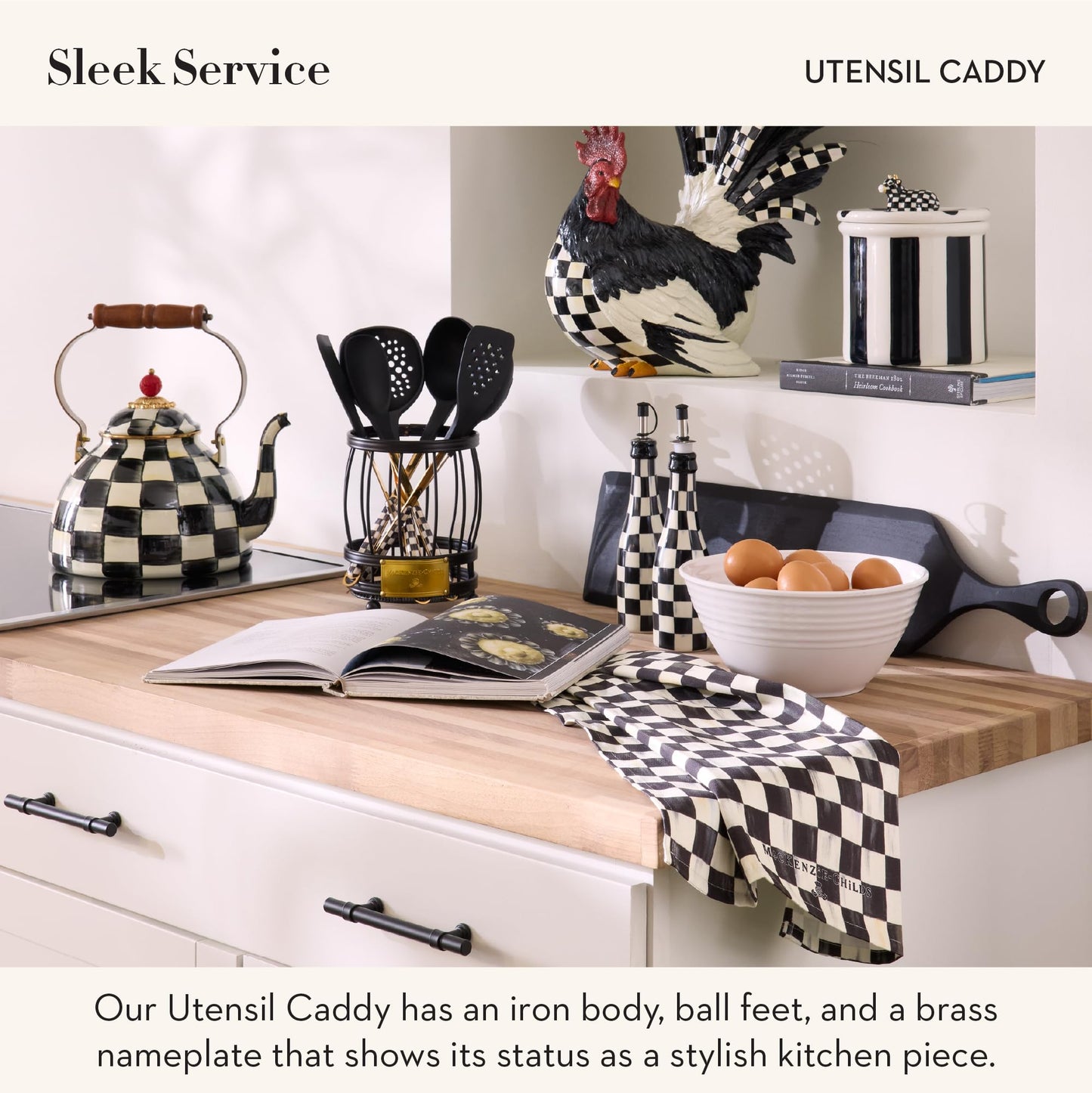 MACKENZIE-CHILDS Utensil Caddy, Sturdy Cutlery Organizer for Table or Countertop