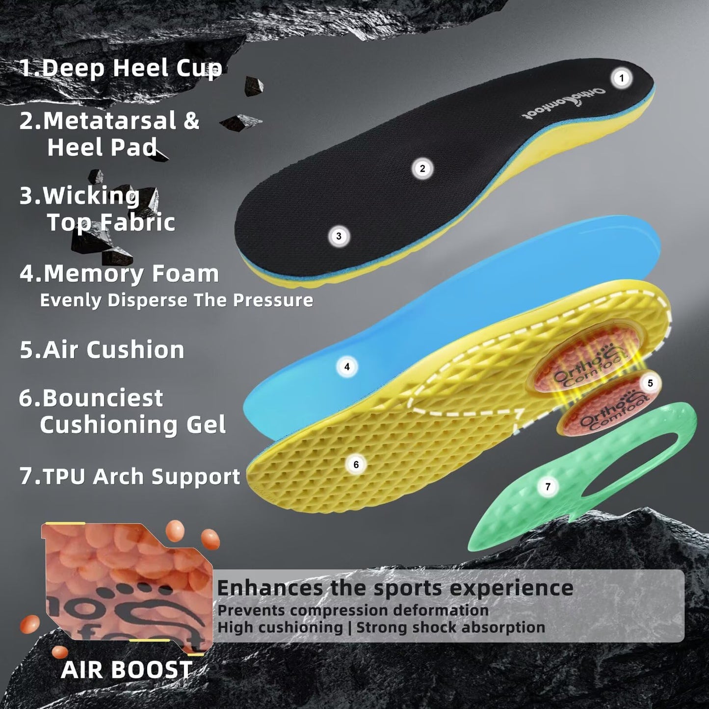 Men's Orthopedic Wide Hiking Boots: Comfortable Plantar Fasciitis Orthotic Arch Support Bunions Recovery Trail Sneakers, Leisure Gowalk Diabetic Stylish Standing Walking Shoes Black Size 11