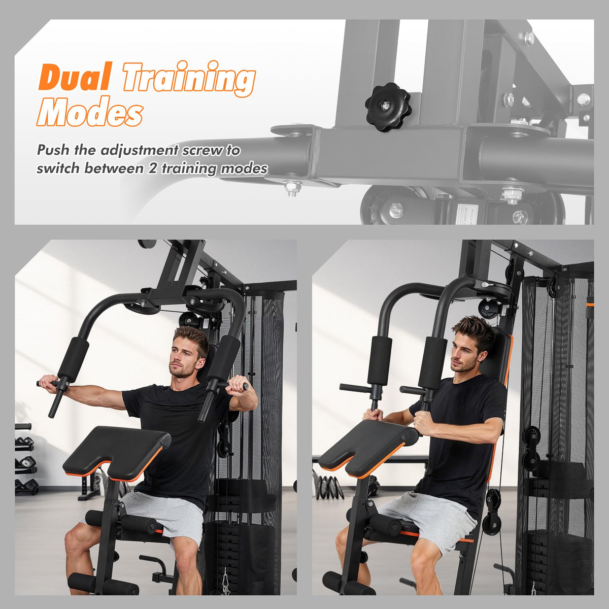 Home Gym with 118 LBS Weight Stack, Multifunctional Workout Station, All-in-One Exercise Equipment for Full Body Strength Training