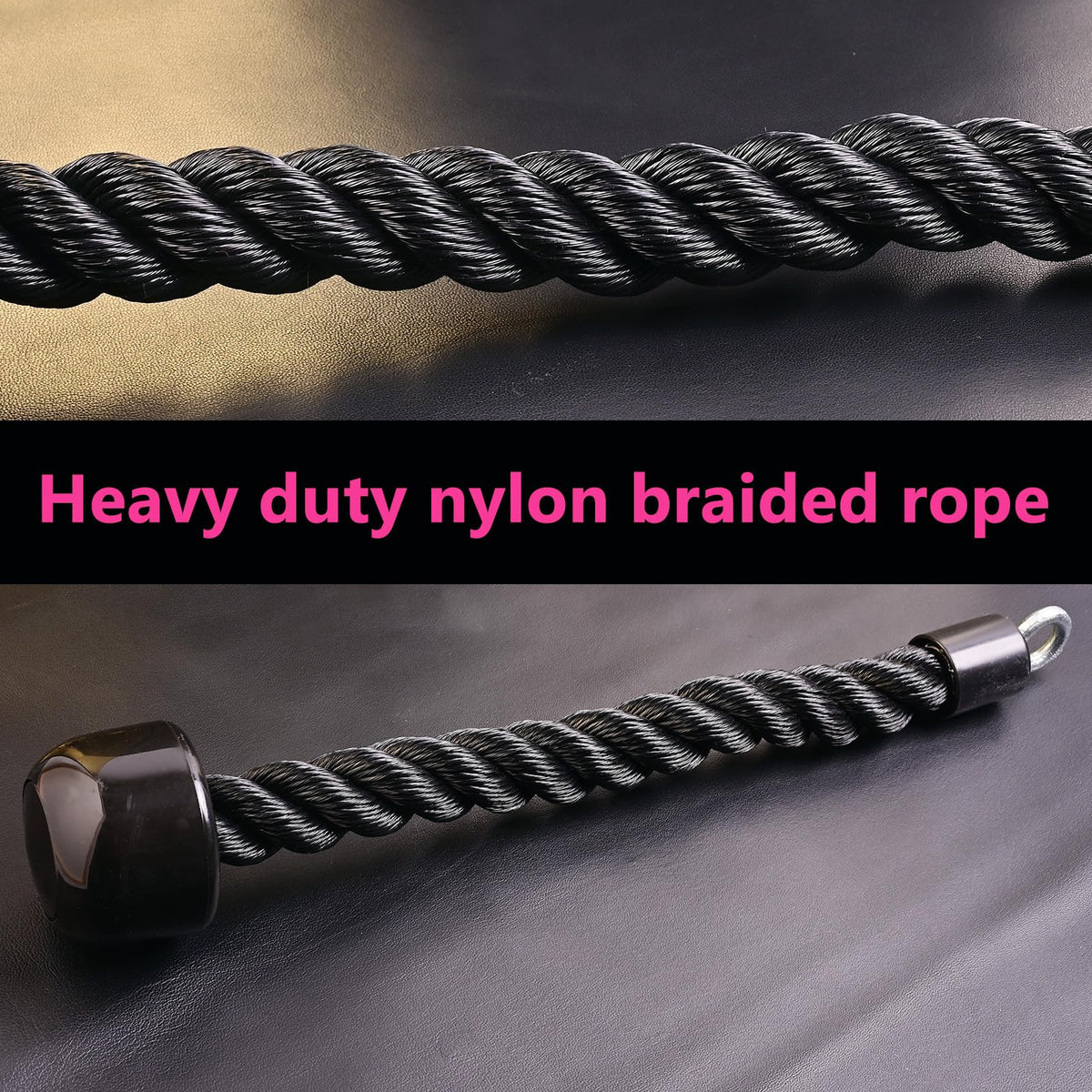 Heavy Duty Tricep Rope Compatible with Pulldown Bowflex Cable Machine, Easy to Grip & Non Slip Cable Attachment Ideal for Home Gym Pull Down System