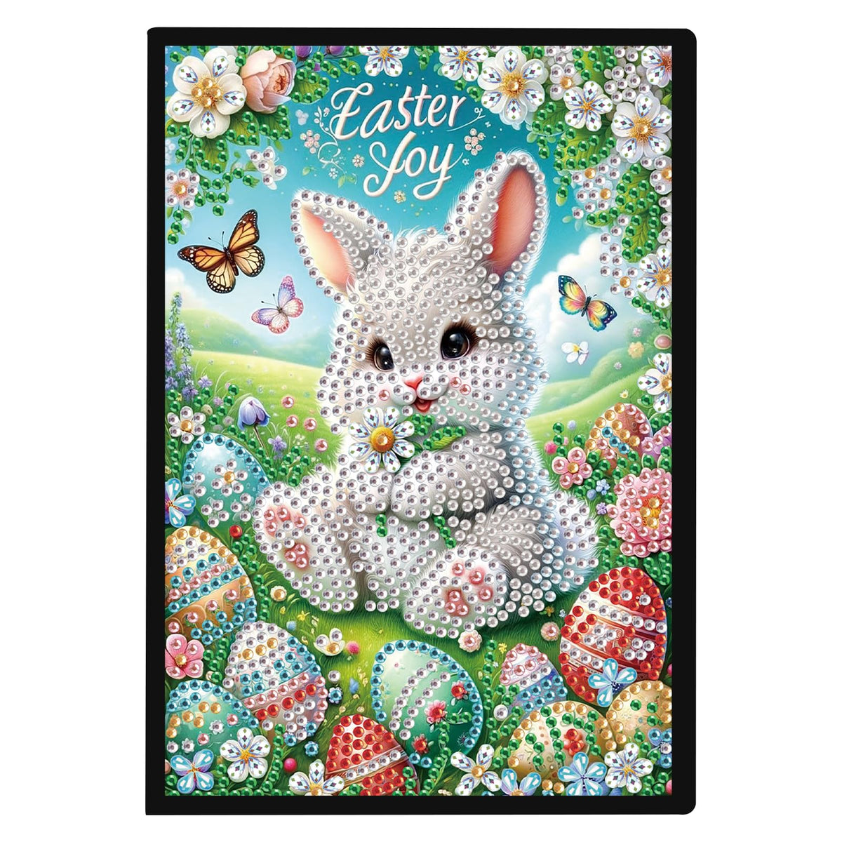 TDFERAN Notebook Easter Bunny 5D Diamond Painting Notebook Diamond Art Kits Notepads Rabbit Sketchbook Journal Book Diary Cross Stitch Journal Knowledge Record Book Suitable for Women