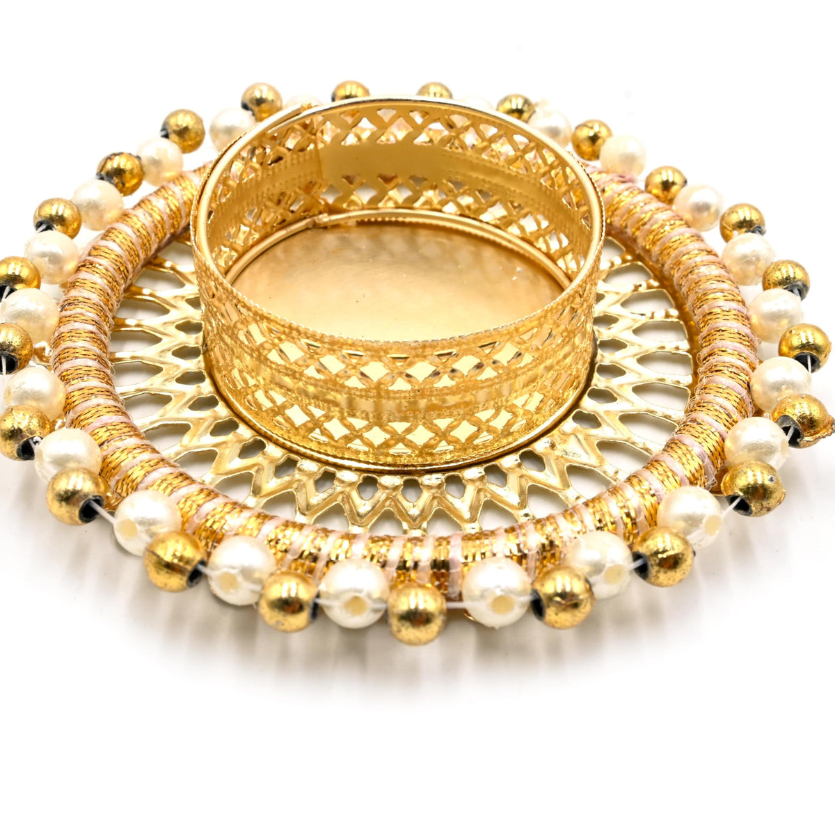 IGH 12 Pcs Assorted Decorative Tea Light Candle Holders with Gold Pearls Traditional Handmade Diya for Pooja, Diwali, Festival Decoration