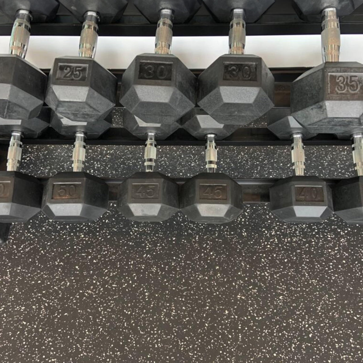 IncStores 8mm PowerLock Tiles, Interlocking Rubber Gym Mats for Home Gym Flooring & Fitness Room Floors, 23"x23", 9 Tile Pack, Cork