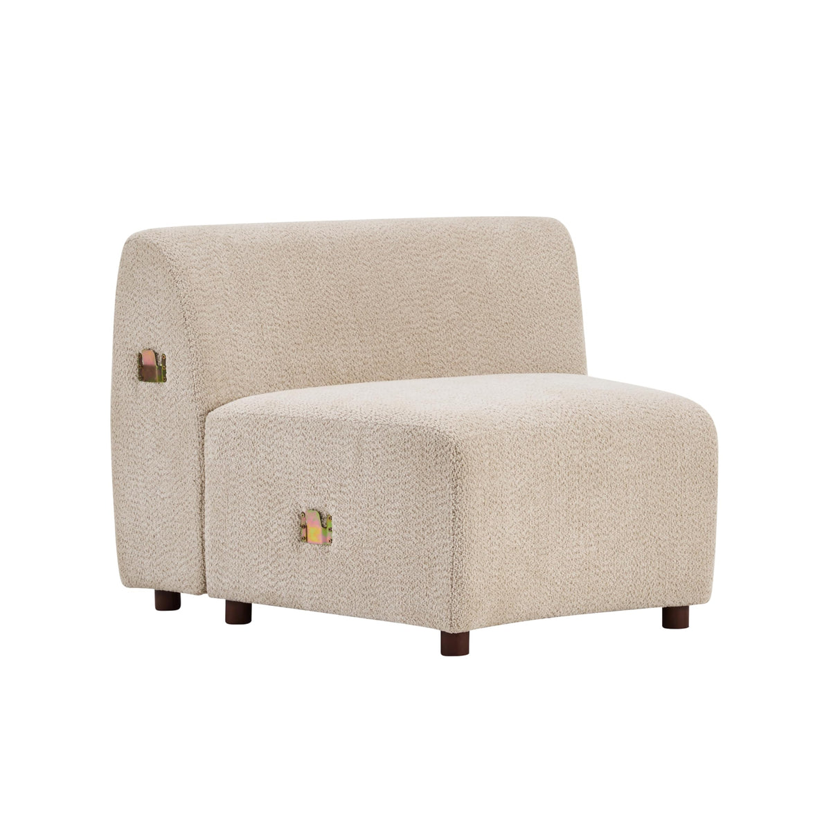 Merax 100.7" Curved Cloud Sectional Sofa Set, 5-Seat Modern Boucle Couch with Wooden Frame, Comfy Curved Cloud Couch for Living Room, Cozy Leisure Upholstered Couches, Easy Assembly, Beige