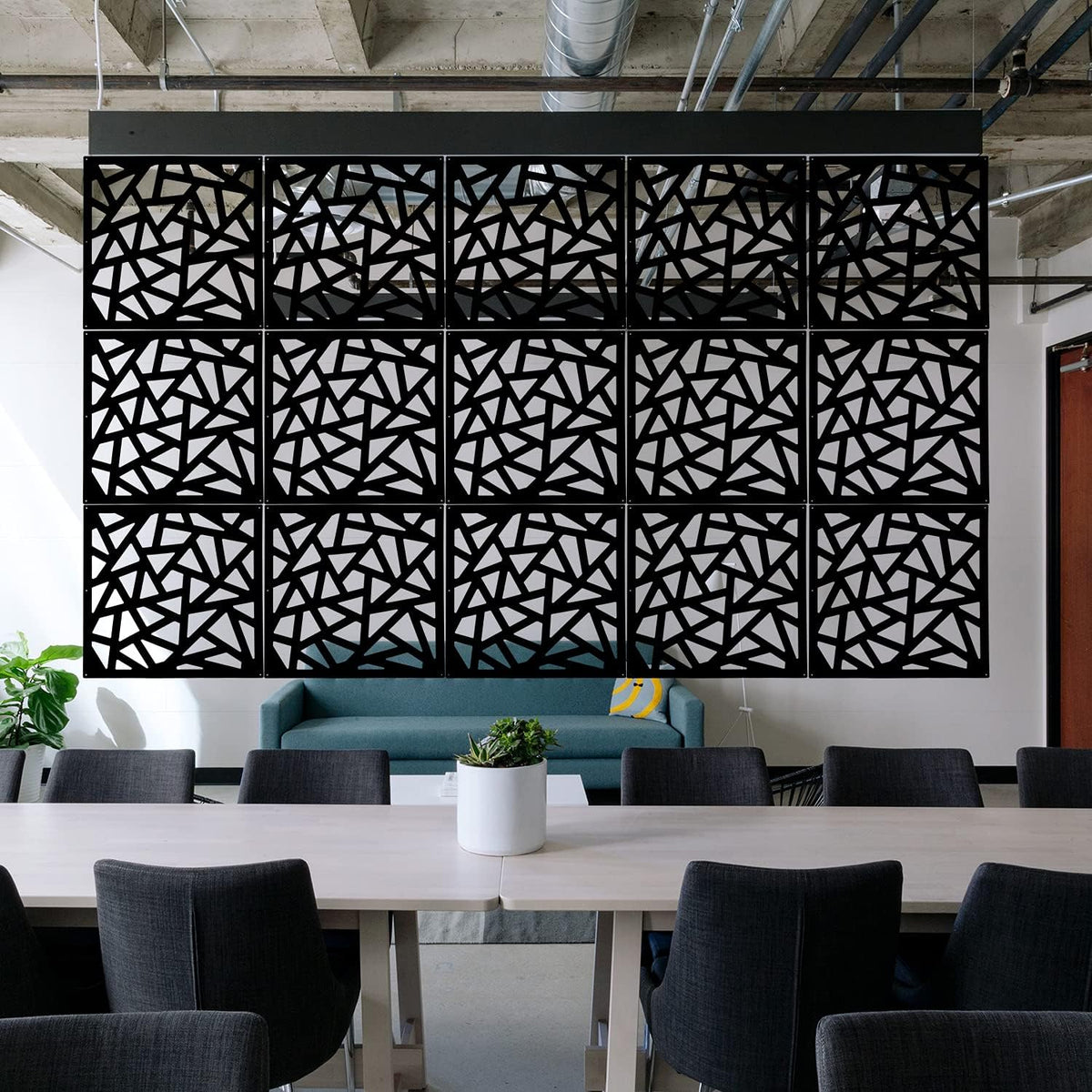 Stepstall Hanging Room Divider Made of Environmentally PVC, 12 PCS Room Divider Partitions Panel Screen for Decorating Bedroom, Dining, Study and Sitting-Room, Hotel, Bar and Restaurant