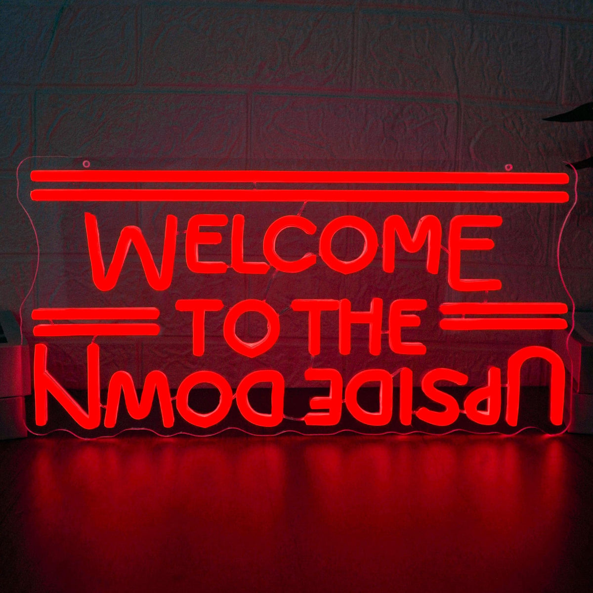 BMLOPZ Welcome To The Upside Down Neon Sign Dimmable Neon Lights for Wall Décor USB Powered LED sign for Bedroom Game Room Man Cave Great Gift for Birthday christmas etc;(16.4 * 8.3 inches)