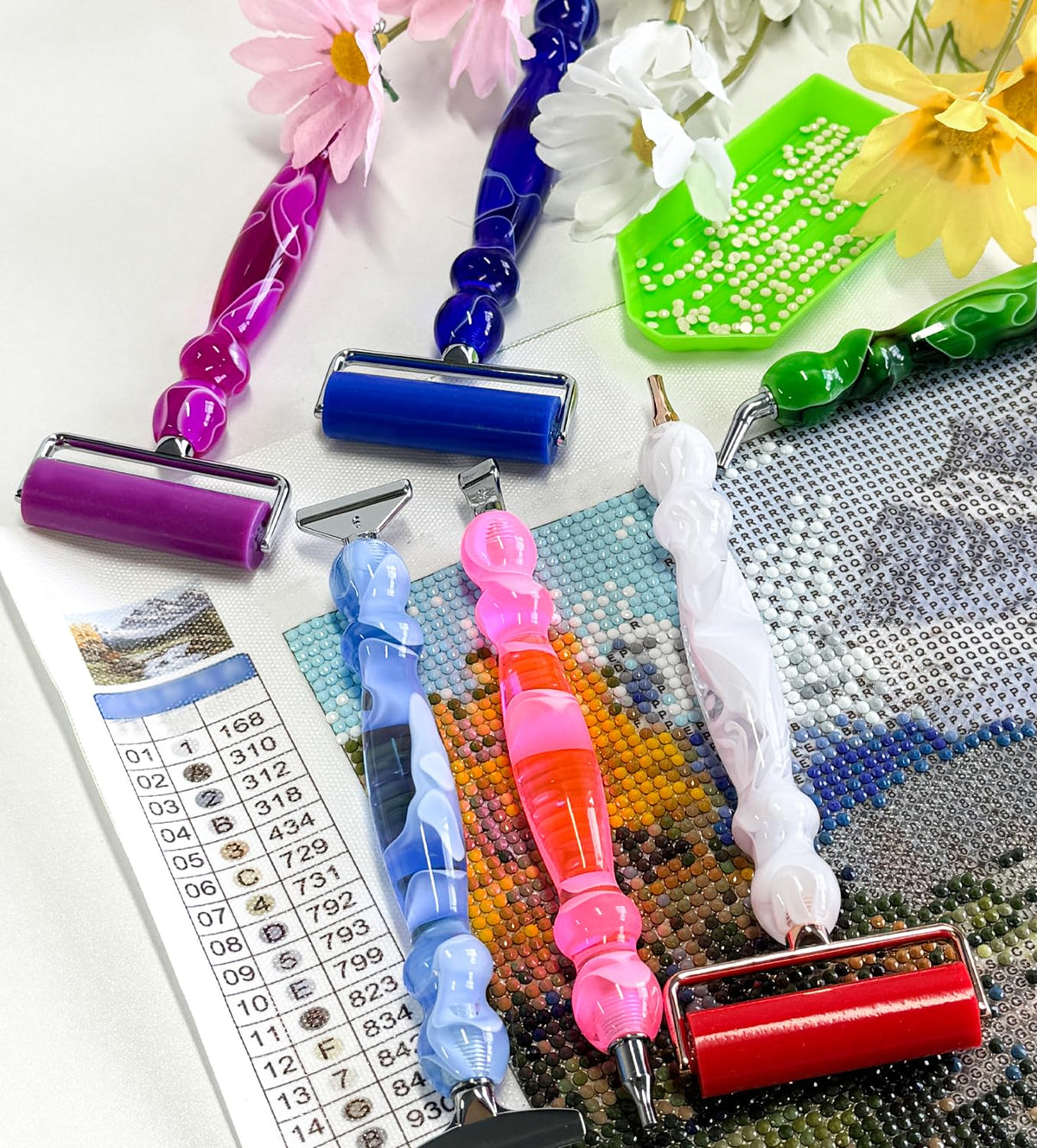 Hailivike 17PCS Pink Diamond Painting Pens, Upgraded Stainless Steel Tips Diamond Art Pens No Loosen