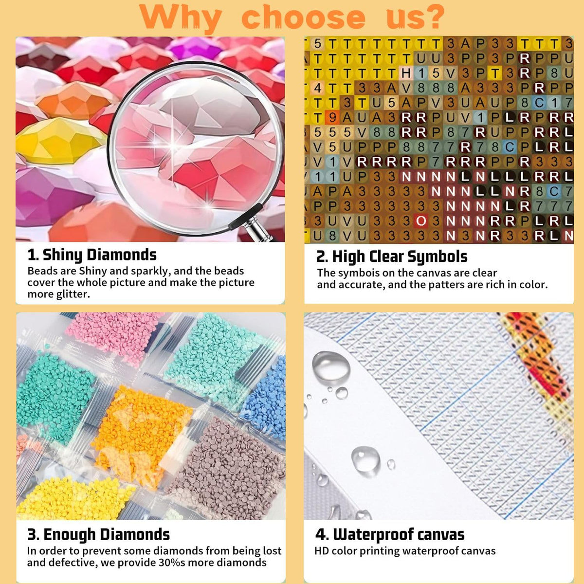 DAZZLEDOTS Diamond Art Kits for Adults, 4 Pack Grandmas Diamond Painting Kits for Beginners DIY 5D Full Round Drill Diamond Dots Gem Art Crystal for Home Wall Decor Gifts 14x14 Inch