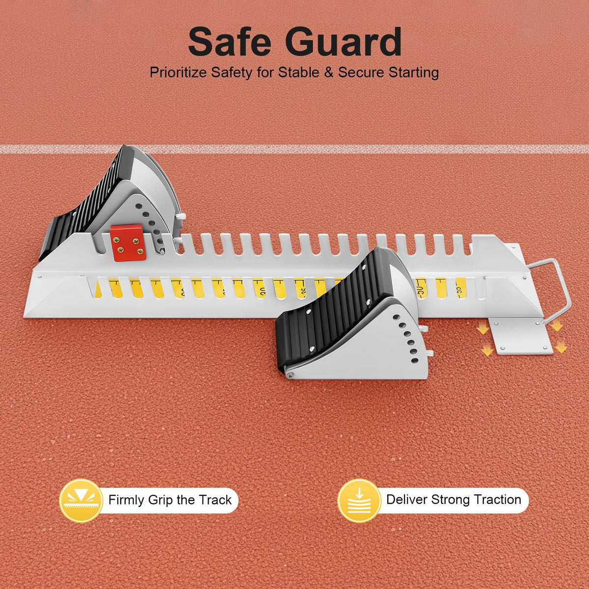 lxrnqcey Starting Block Track Field, 6 Angle Adjustable Starting Block and Field Aluminum Suitable for Plastic Runway Cinder Track