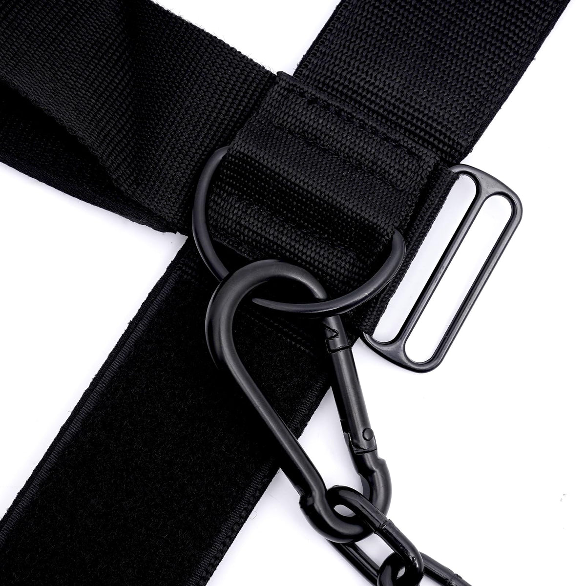 Neck Harness for Increases Neck Core Strength - Neck Exerciser with 30" Heavy Duty Steel Chain for Safely Lifting Weights Up to 280 lbs Black