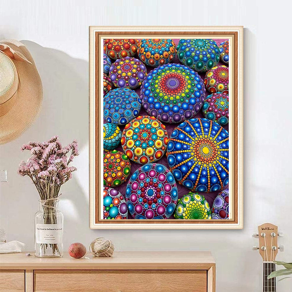 TRAYIDERR DIY 5D Mandala Pattern Diamond Painting Kits for Adults Full Round Drill Mandala Diamond Art Painting Gem Art Craft for Home Wall Decor Gift 12 x 16 inch