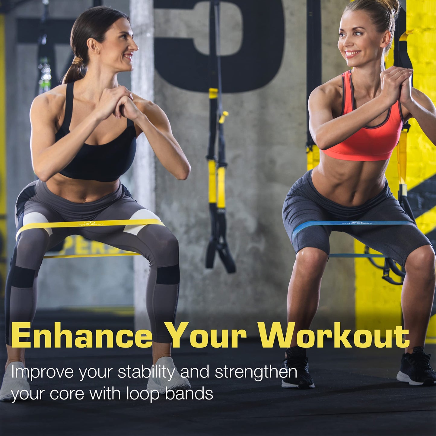 ProBody Pilates Loop Resistance Bands for Working Out, Set of 5 Exercise Bands Resistance, Workout Bands Resistance for Exercise, Small Physical Therapy Bands, 12" x 2"
