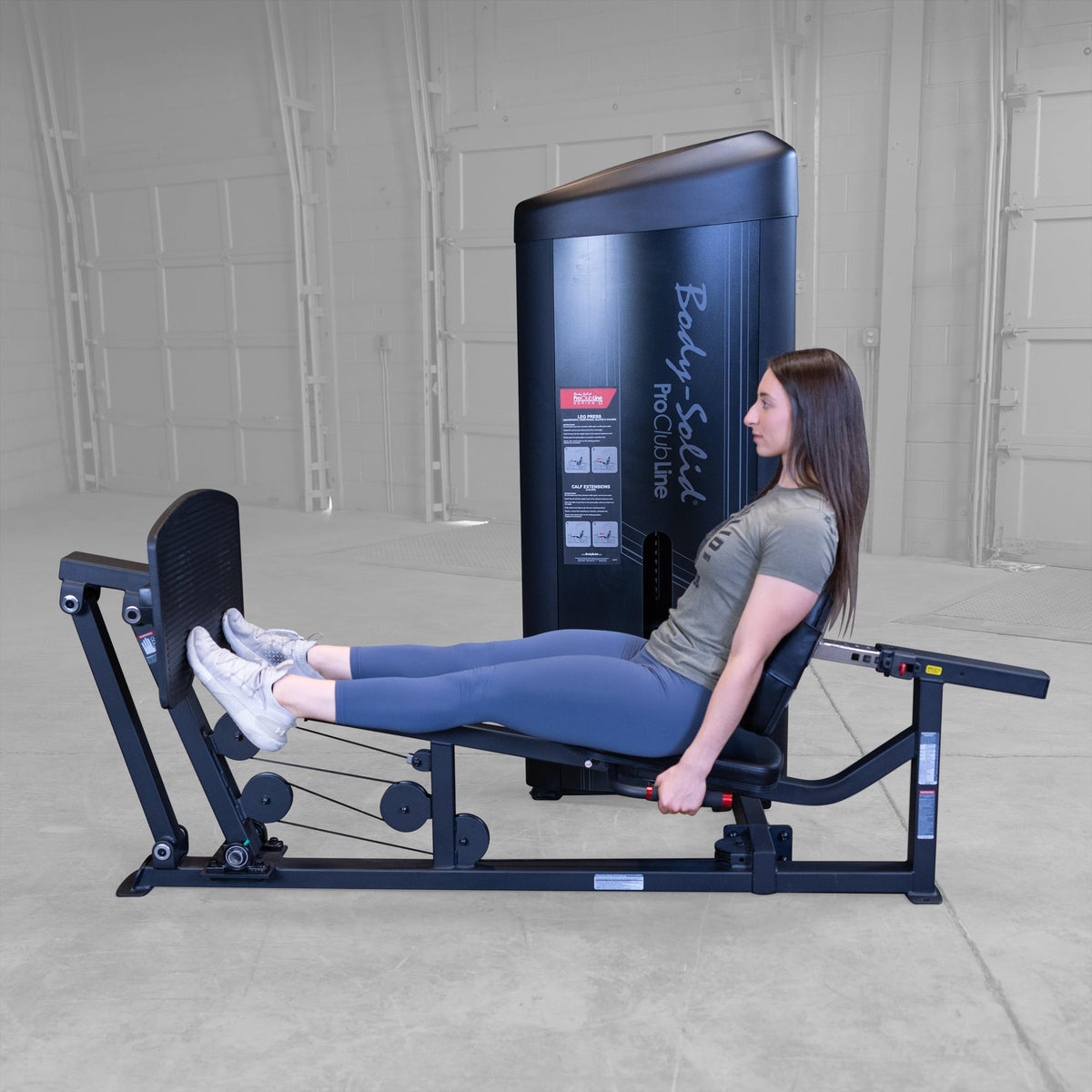 Body Solid (S2LPCX-3) Proclub Line Series II Leg Press/Calf Raise Machine for Commercial and Home Workout, Plate Loaded Muscle Developer Machines for Leg Tonal and Muscles, 310 lbs Weight Stack