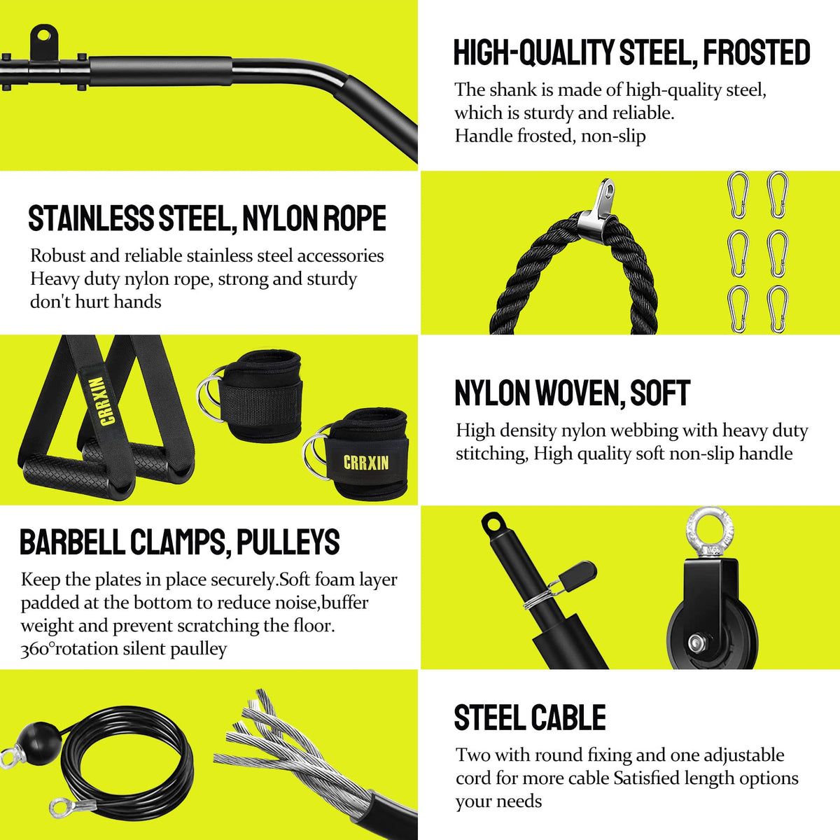 Weight Cable Pulley System Gym, Upgraded Fitness LAT and Lift Pulley System Attachments for LAT Pull Down, Biceps Curl Workout, Tricep, Home Gym Gravity Pulley System Set.