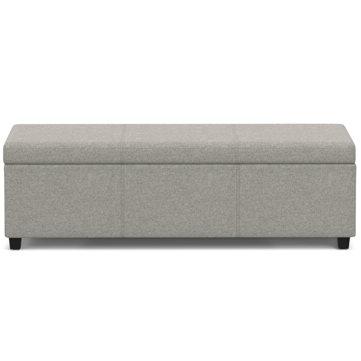 SIMPLIHOME Avalon Extra Large Storage Ottoman Bench - 54 inch Wide Upholstered Linen Look Fabric Rectangular Lift-Top Ottoman in Cloud Grey, Contemporary Bench for Living Room with Hidden Storage