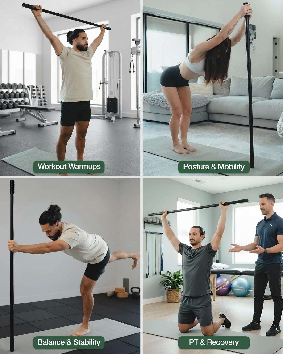 Mobility Mentor Yoga Stick - Mobility Stick - Large Bamboo Exercise Stick for Stretching - Workout Stick - Posture Corrector Stick Mobility - Yoga Bar - Stretch Stick for Fitness - Physical Therapy