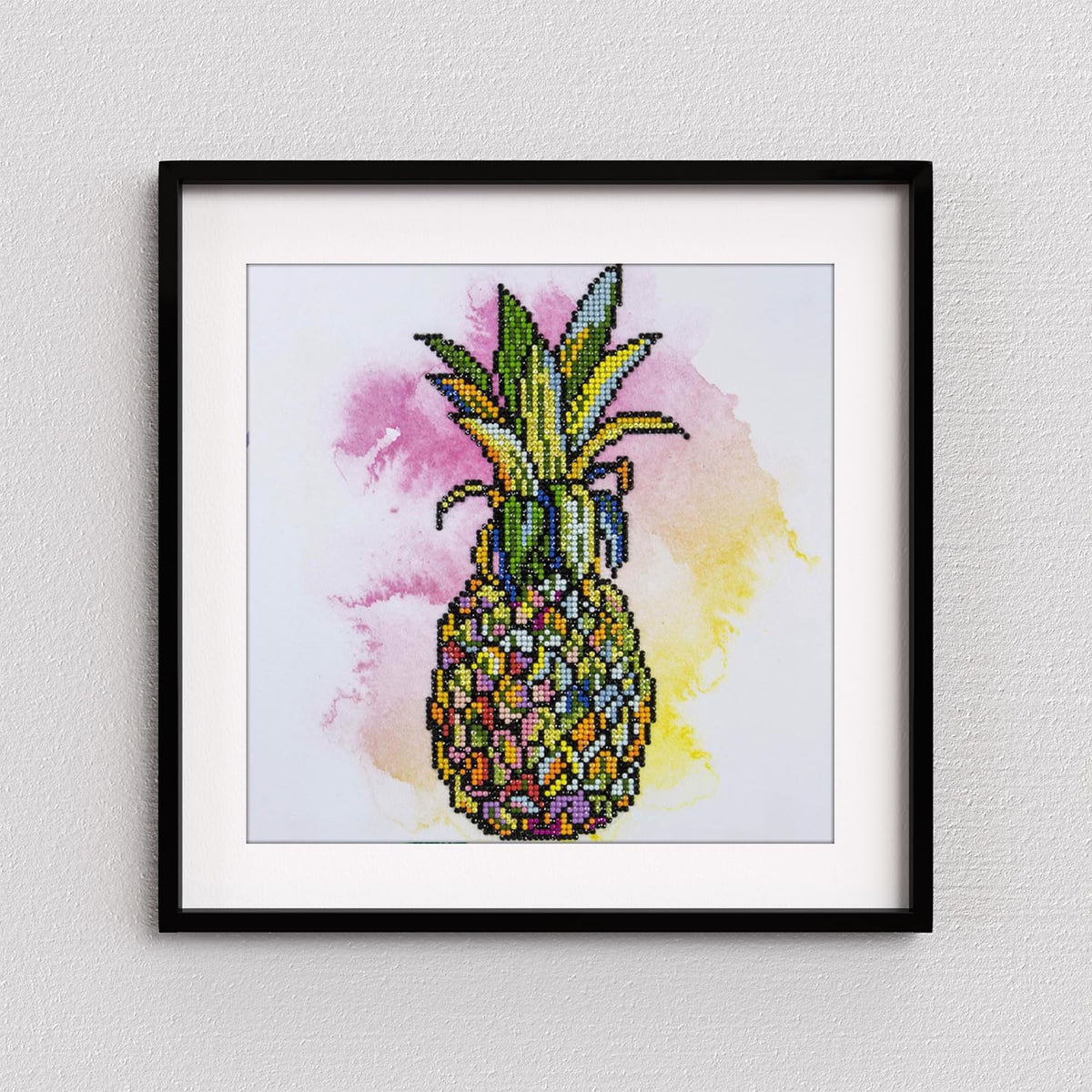 DIAMOND ART BY LEISURE ARTS Pineapple, 12"X12", Intermediate Diamond Painting Kits for Adults, Art for Adults, Kit, Painting