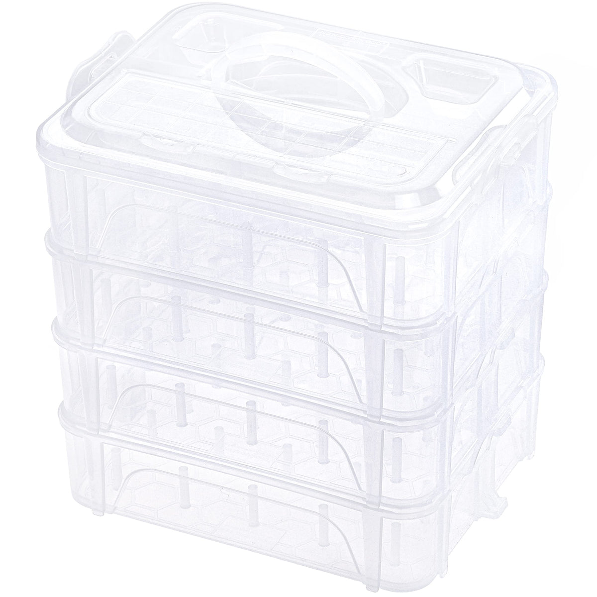 New brothread 4 Layers Stackable Clear Storage Box/Organizer for Holding 80 Spools Home Embroidery & Sewing Thread (Spool Size Requirement: Height≤2.2"/5.6CM; Width≤1.69"/4.3CM)
