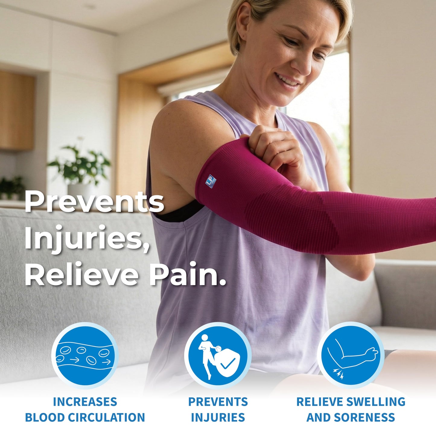 LP SUPPORT 668 Compression Arm Sleeve Brace - for Workouts, Sports & Weightlifting - Golf and Tennis Elbow Brace Pain relief for Men & Women (Yellow, S, 1pcs)