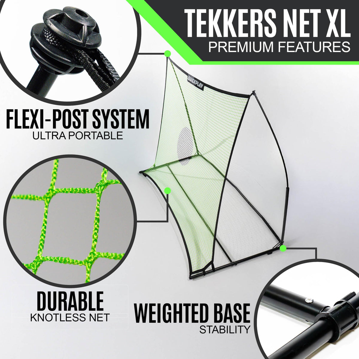QUICKPLAY Spot Target TEKKERS Soccer Rebounder (8x6') | Perfect for Team or Solo Soccer Training | Ideal Soccer Training Equipment for Passing, Receiving, and Trapping Practice