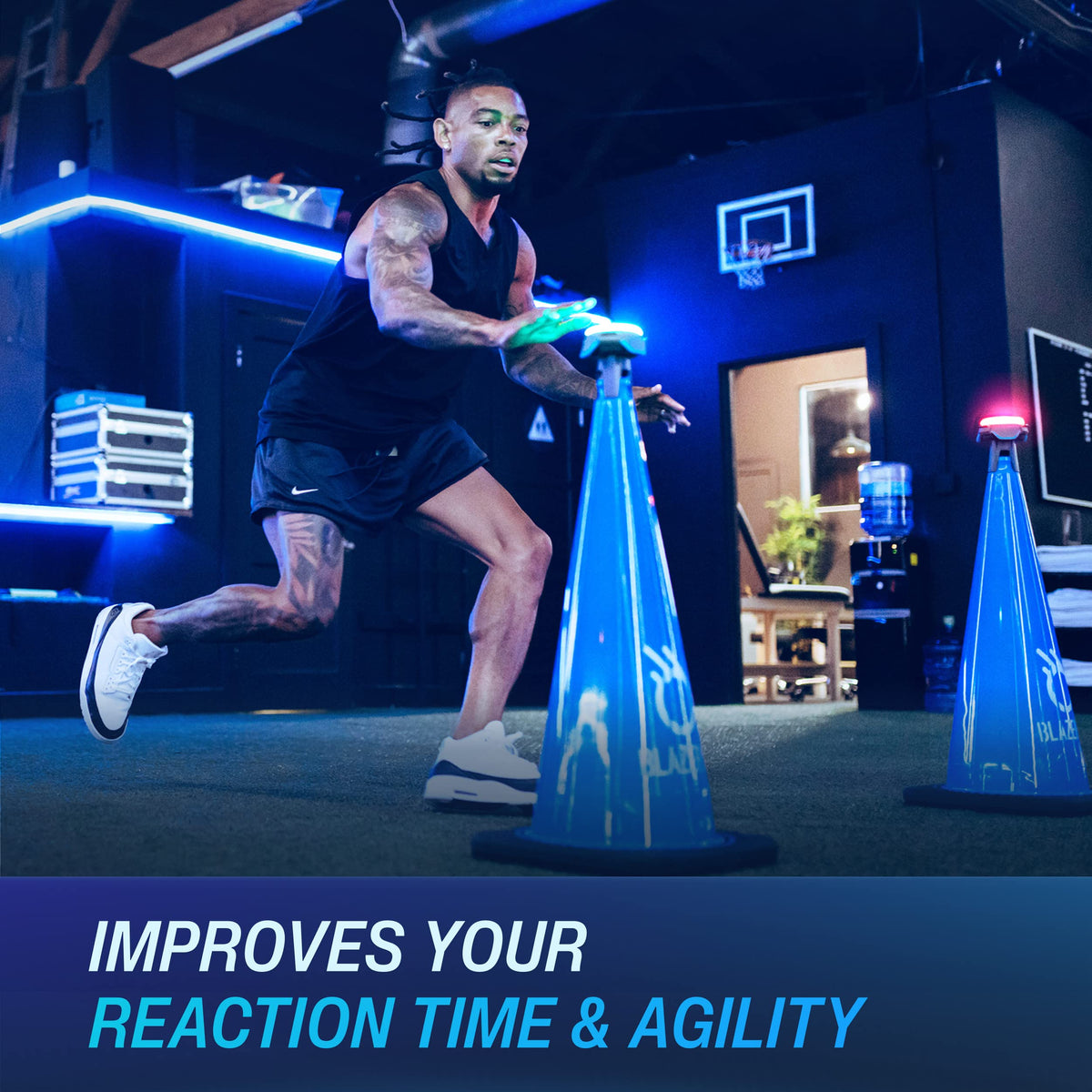 BlazePod Reaction Training Kit Smart Pods for Speed, Agility & Cognitive Drills - Pro-Level Training for Athletes, Trainers, Therapists & Coaches - App Access Included (4 Pods)