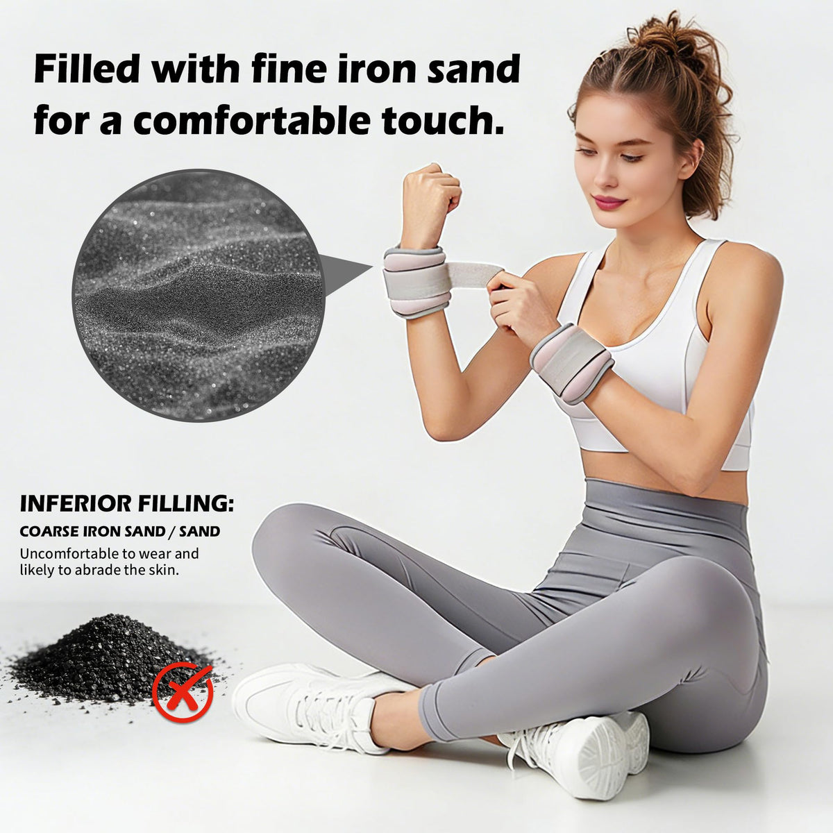 leikefitness Wrist/Ankle Weights Set of 2 (1 lb/2 lb/3 lb Each) for Women,Men and Kids, Modularized Leg Weight Straps for Yoga, Walking, Jogging, Aerobics, Gym (Grey, 6 lb Pair (3 lb Each))