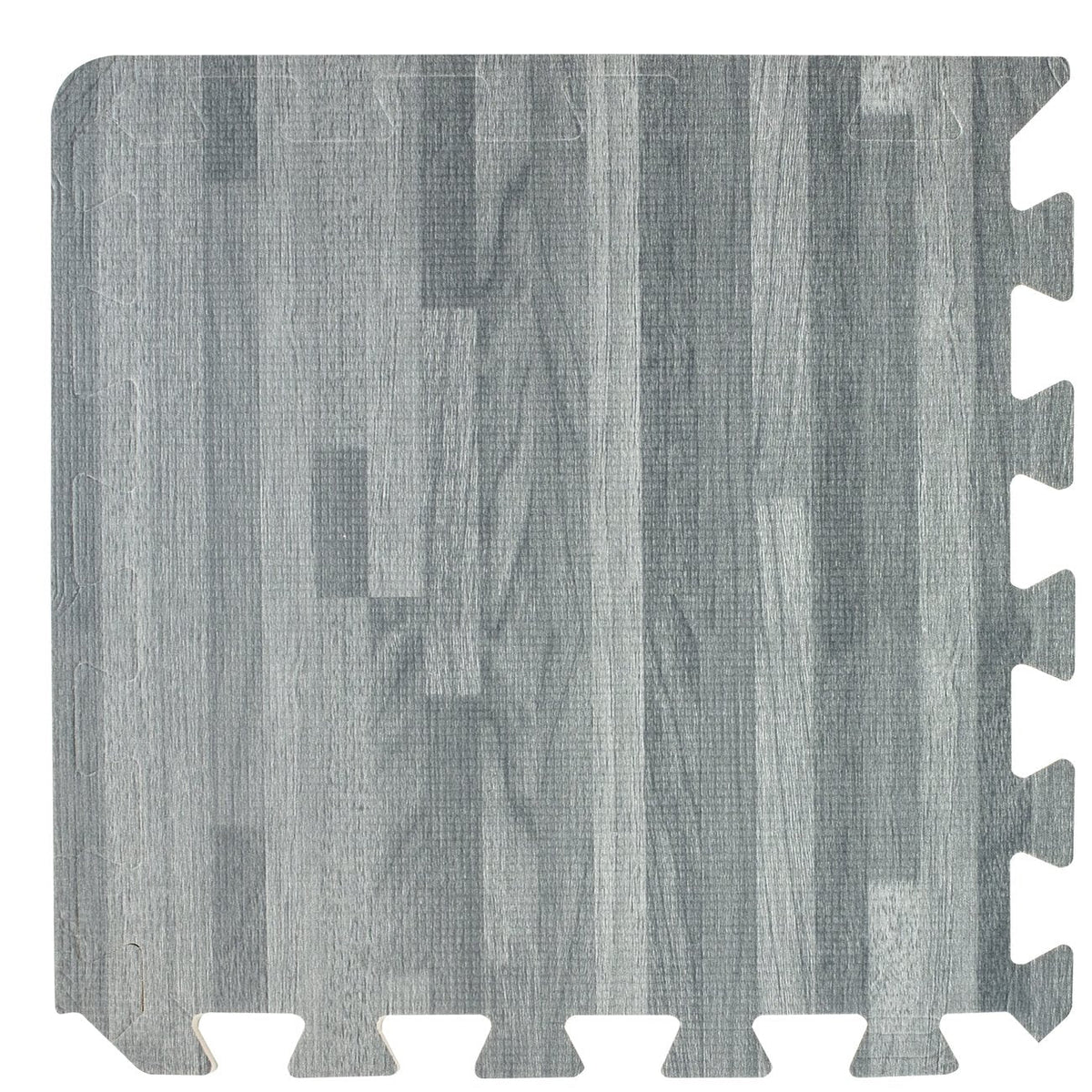 Sorbus Wood Floor Mats Foam Interlocking Mats Each Tile 1 Square Foot 3/8-Inch Thick Puzzle Wood Tiles with Borders – for Home Office Playroom Basement (16 Tiles 16 Sq ft, Wood Grain - Gray)