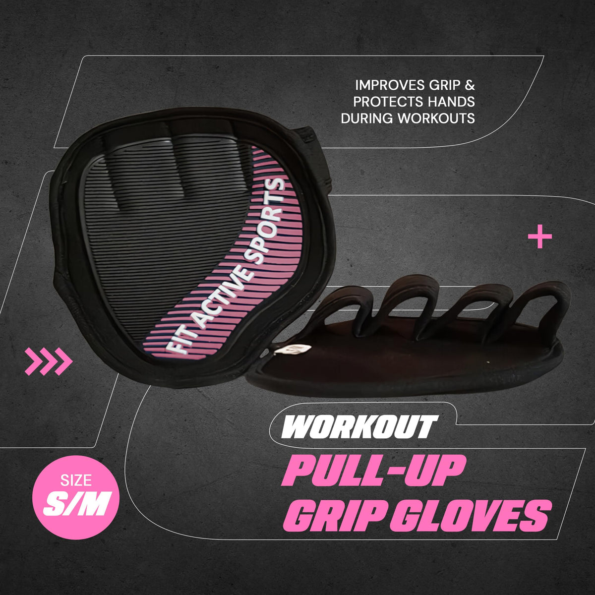 Fit Active Sports Weight Lifting Gloves for Men & Women - Durable Gym Workout Gloves with Grip Pads, Rubber Padding to Prevent Calluses | Pink, Small/Medium