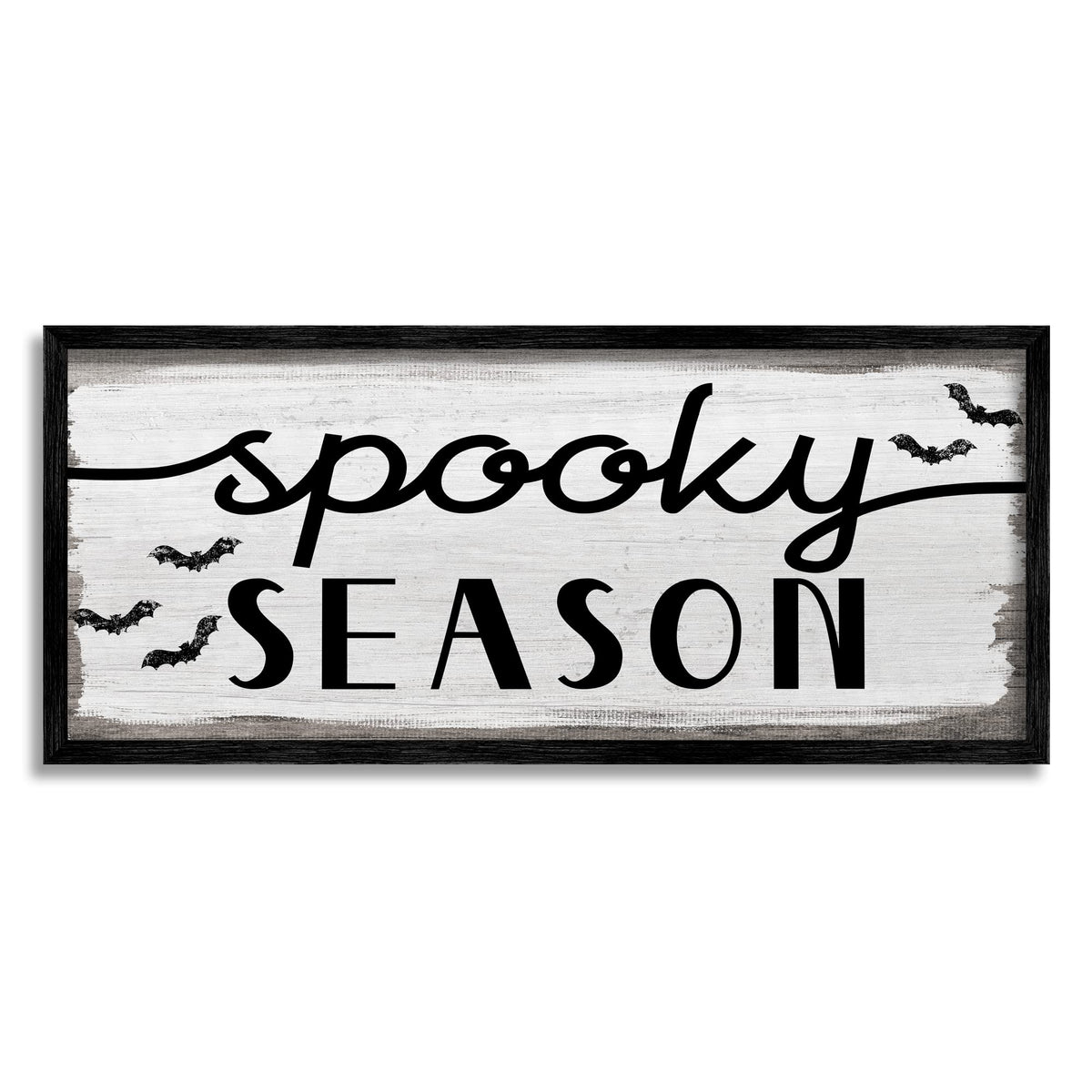 'Spooky Season Sign Black Bats Halloween Phrase'| Framed Giclee Art