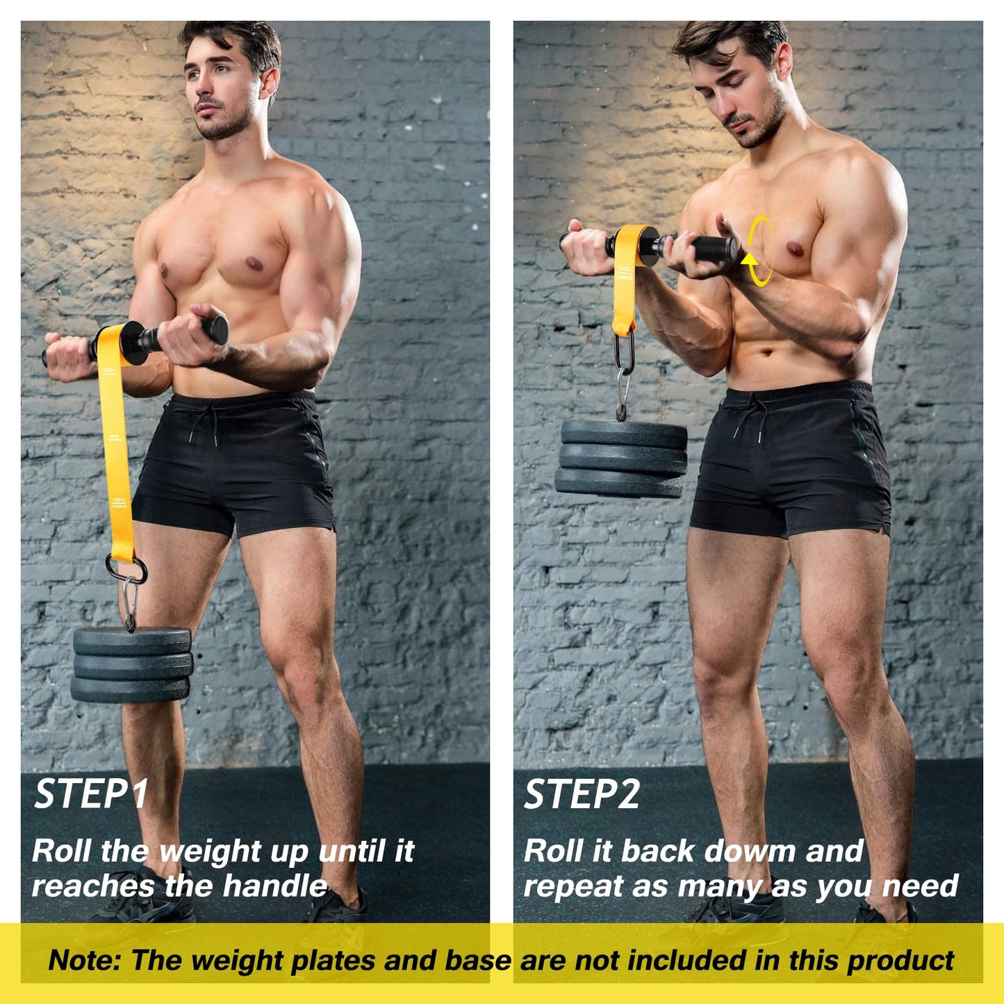 Forearm Strengthener and Wrist Roller with Quick Locking Mechanism - Durable PVC Anti-Slip Grip Handles - Perfect for Men and Women - Ideal for Hand, Wrist, and Forearm Strength Training