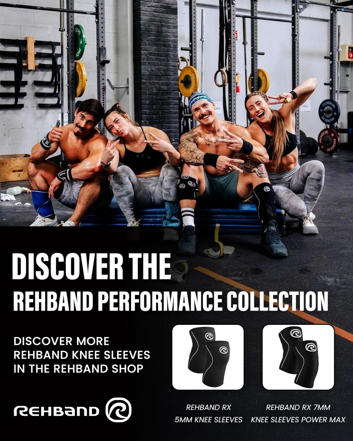 Rehband Classic 7mm V Knee Sleeve for Weightlifting, Competition Grade Powerlifting Knee Sleeve, Compression Sleeve for Crossfit, Squats, Gym & Heavy Lifts, Colour:Black/Red - 1 Pair, Size:XX-Large