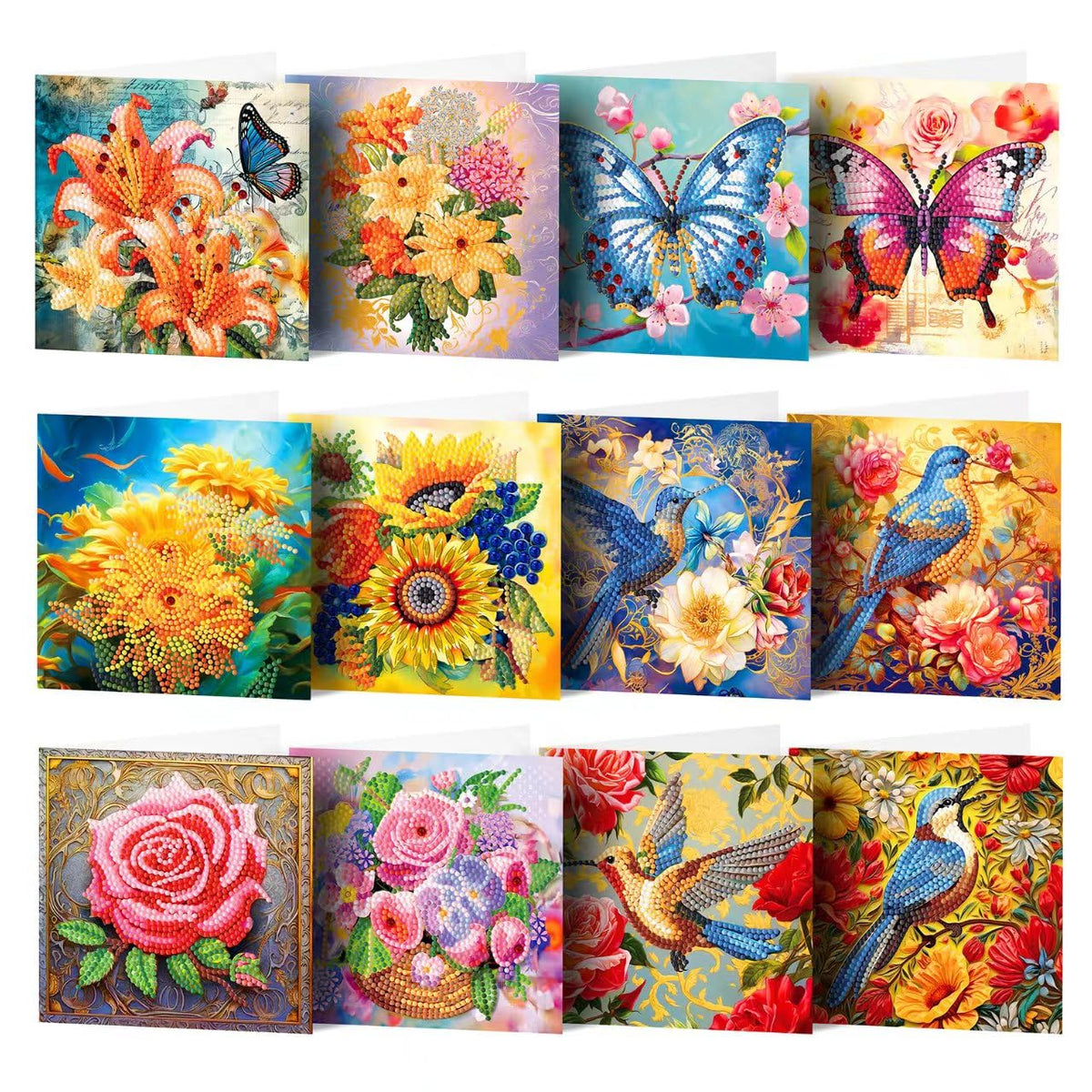 ycyingcheng Diamond Painting Greeting Cards, 5D Rhinestone Art Greeting Card for Holidays Festival Craft Gift Your Girlfriend Birthday Card Christmas Cards (DP054)