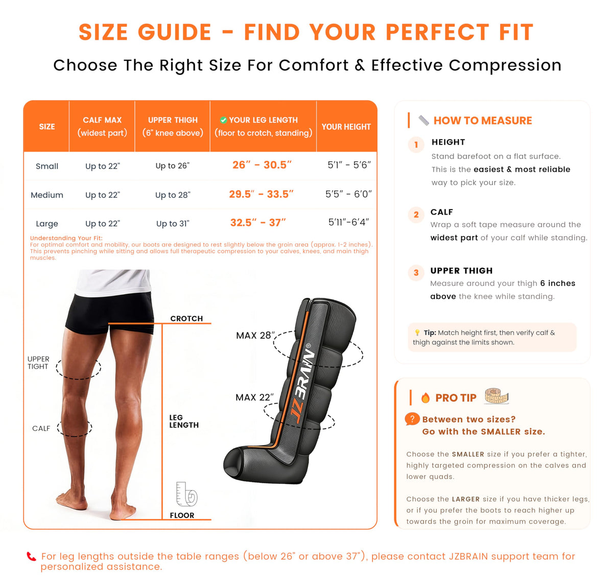 JZBRAIN Air Compression Leg Recovery Boots : Sequential Full Leg Compression Massager System for Muscle Relaxation & Relief - 11 Intensity 6 Modes 3 Heat for Athletes & Gym (Medium)