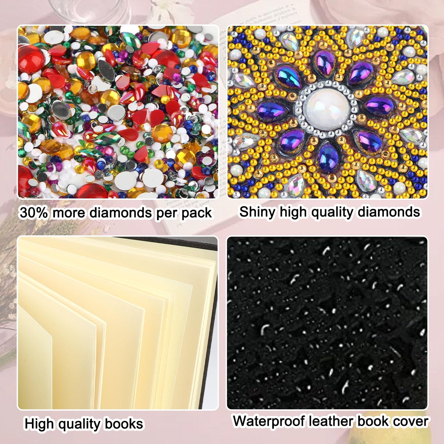 JZHYOAN Diamond Art Blank Note Book 5D Diamond Painting Notebook Kits for Adult DIY Cat Special Shape Art Dairy Travel Drawing Message Journal Sketchbook Mosaic Kit for Office Work