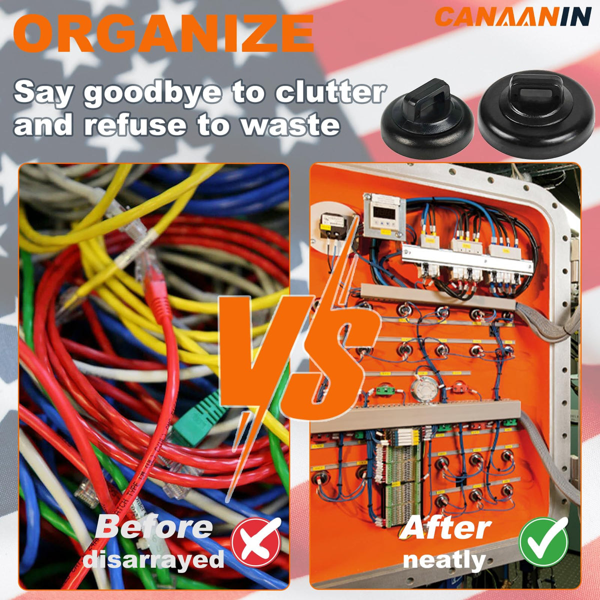 CANAANIN Magnet Zip Tie Mount Clips Magnetic Zip Ties Mount Base Holder Strong Wire Cable Holder Mount Wire Clips Management for Home Office Marine Electrical Wiring (D23 10Pcs)