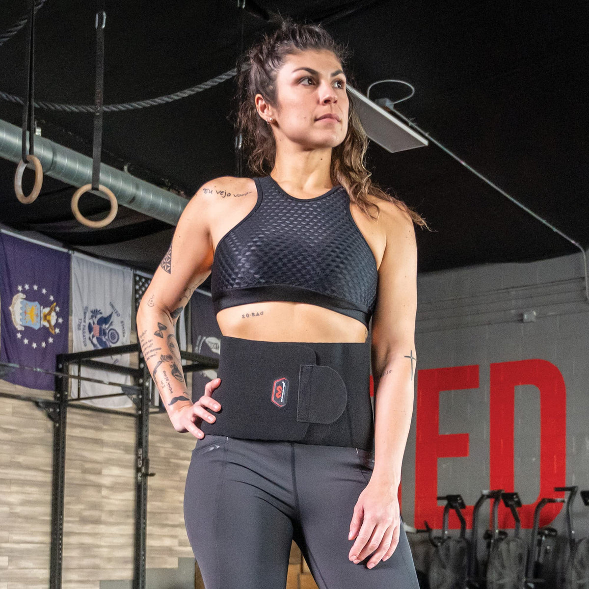McDavid Sweat Band & Waist Trimmer Belt for Women, Back Support, Improves Posture During Workouts, Waist Trainer For Women, Black, Women's - One Size